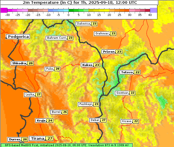 Temperatur, 18. 9. 2025