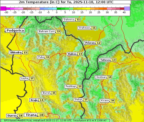Temperatur, 18. 11. 2025