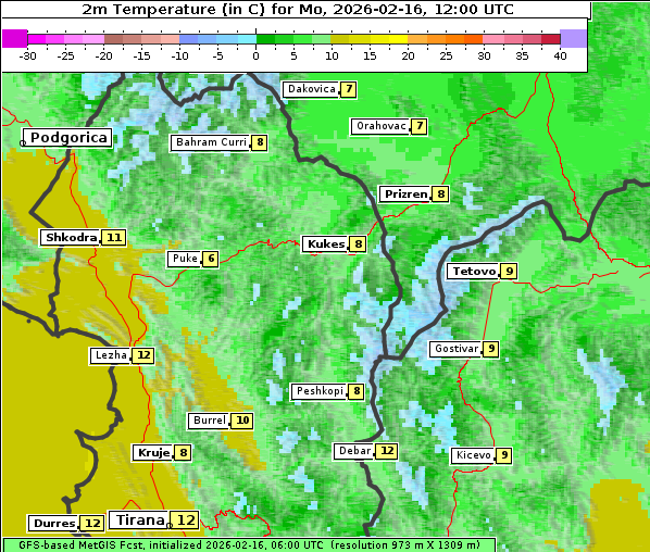 Temperatur, 16. 2. 2026