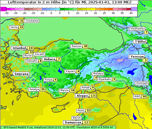 Temperatur, 1. 1. 2025