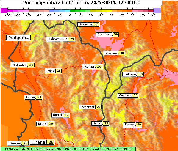 Temperatur, 16. 9. 2025