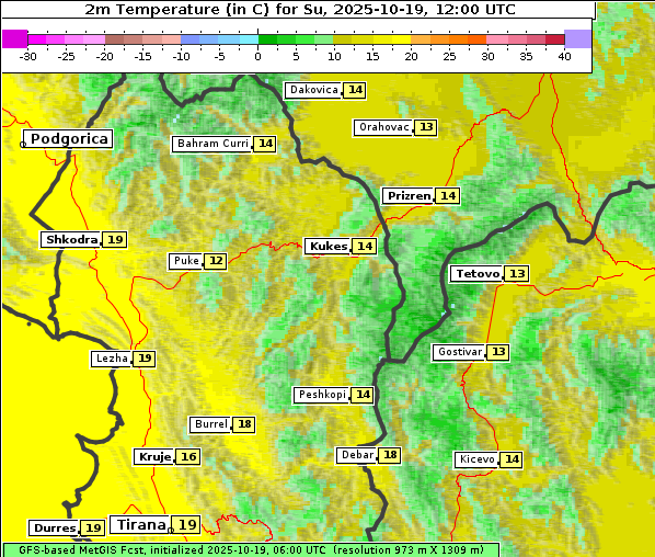 Temperatur, 19. 10. 2025