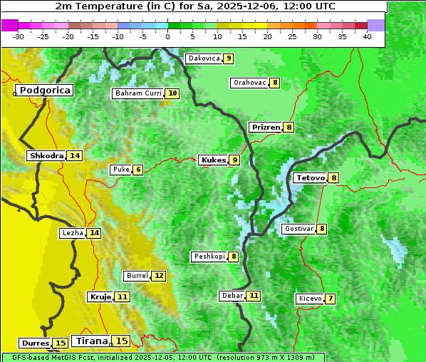 Temperatur, 6. 12. 2025