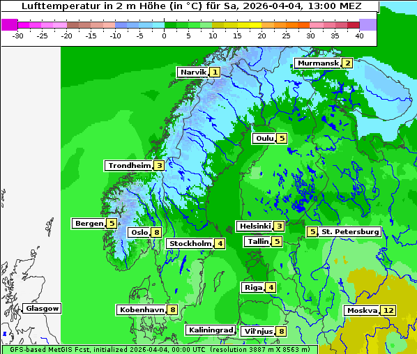 Temperatur, 4. 4. 2026