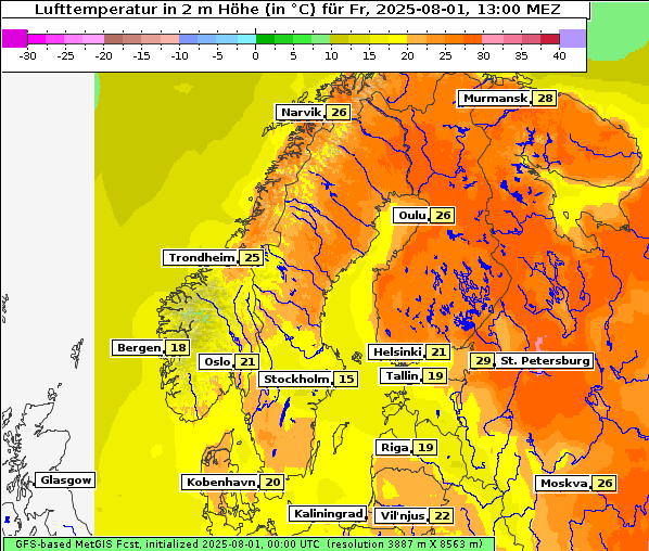Temperatur, 1. 8. 2025