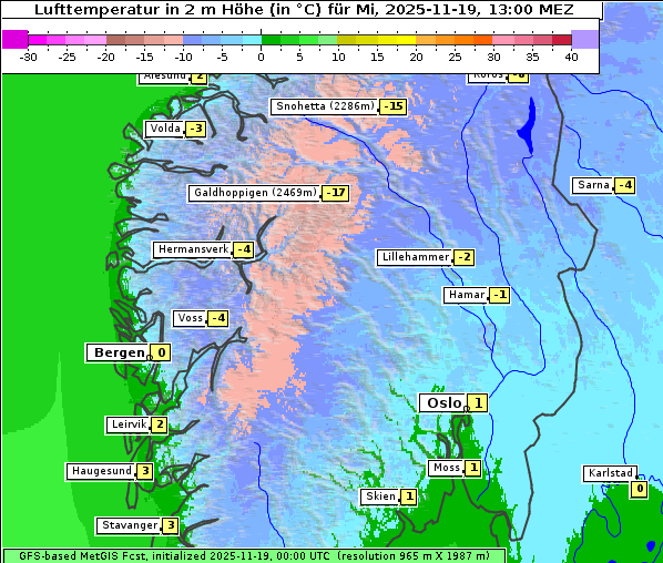Temperatur, 19. 11. 2025