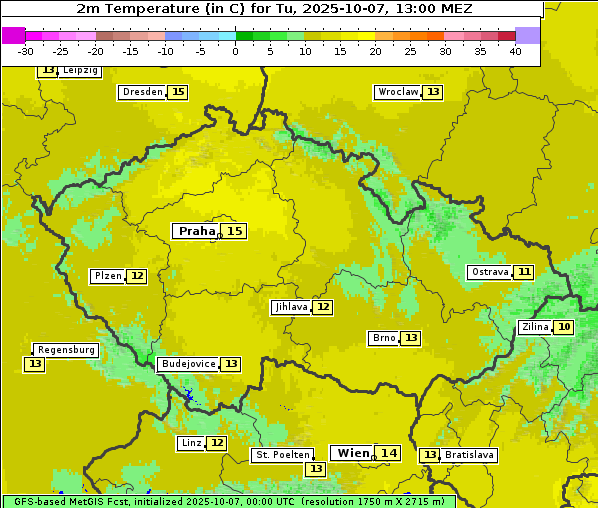 Temperatur, 7. 10. 2025