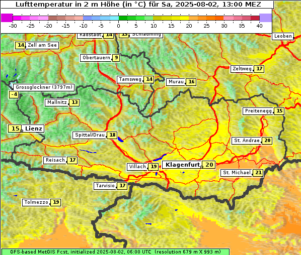Temperatur, 2. 8. 2025