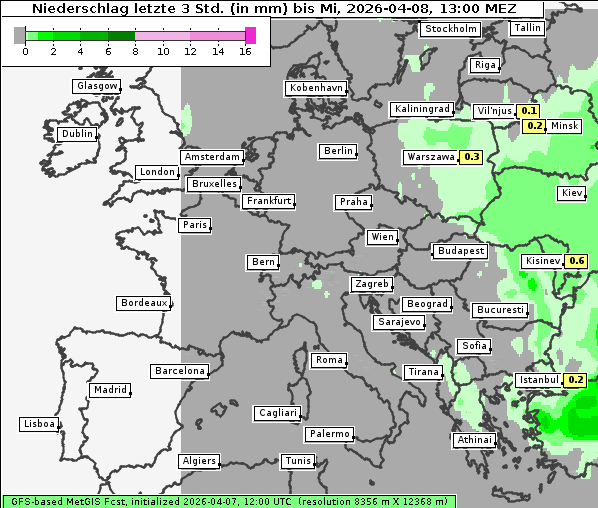 Niederschlag, 8. 4. 2026