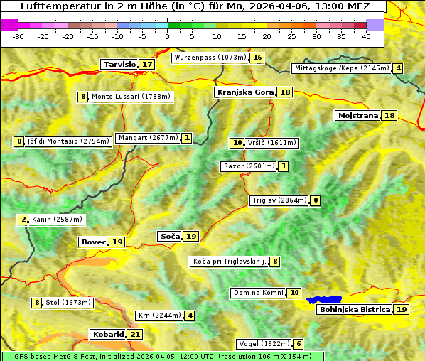 Temperatur, 6. 4. 2026