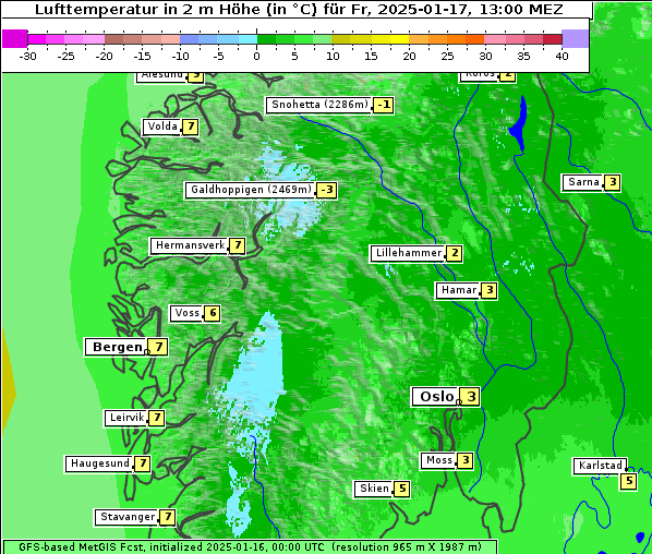 Temperatur, 17. 1. 2025