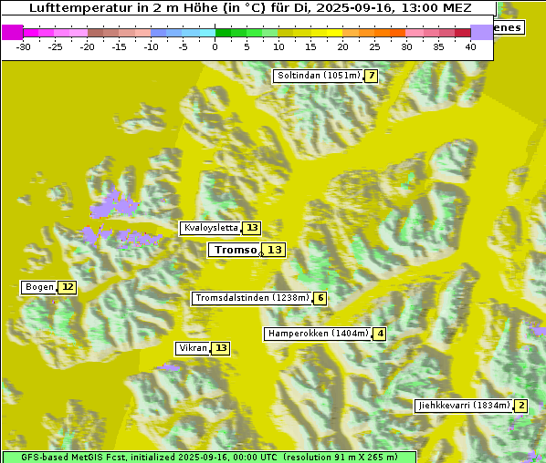 Temperatur, 16. 9. 2025