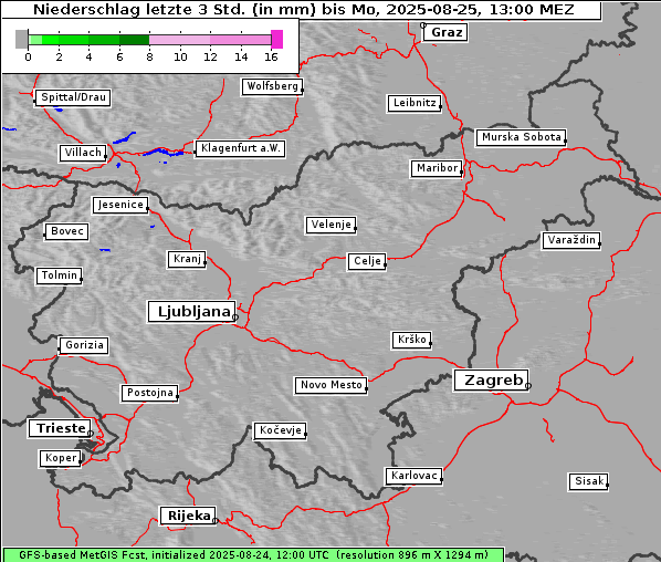 Niederschlag, 25. 8. 2025