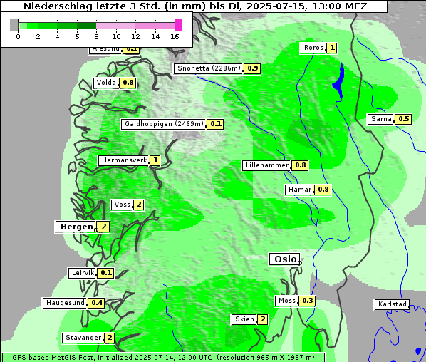 Niederschlag, 15. 7. 2025