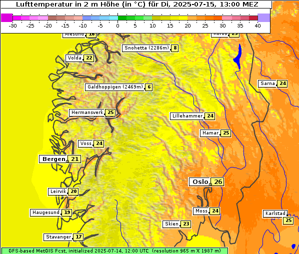 Temperatur, 15. 7. 2025