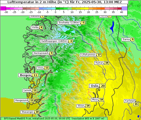 Temperatur, 30. 5. 2025