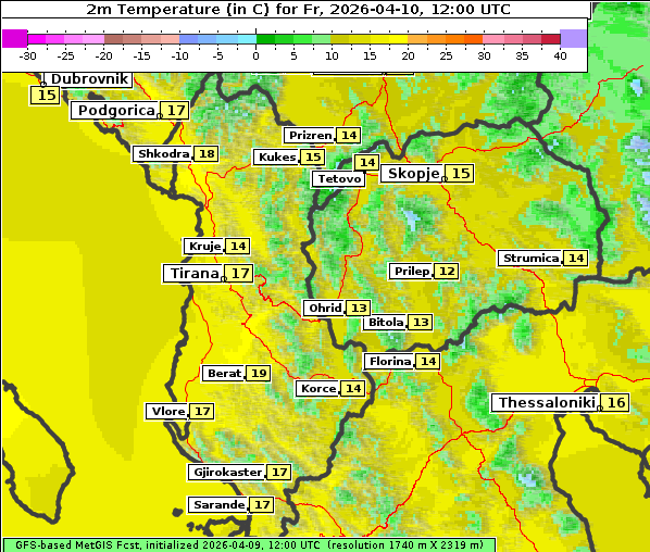 Temperatur, 10. 4. 2026