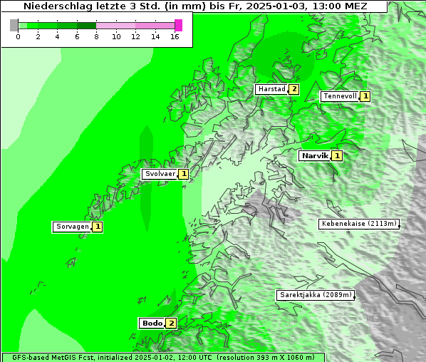 Niederschlag, 3. 1. 2025