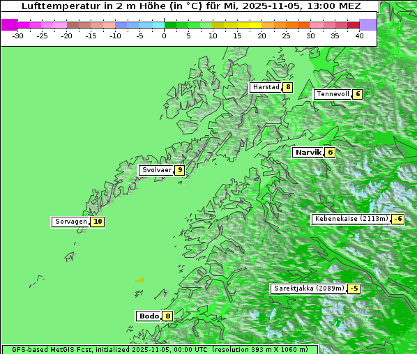 Temperatur, 5. 11. 2025