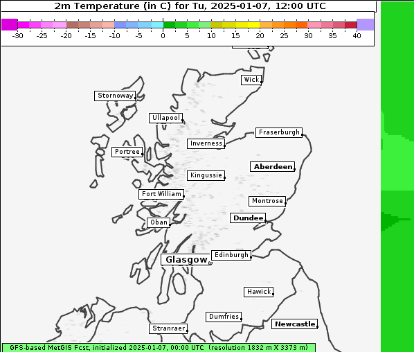 Temperatur, 7. 1. 2025