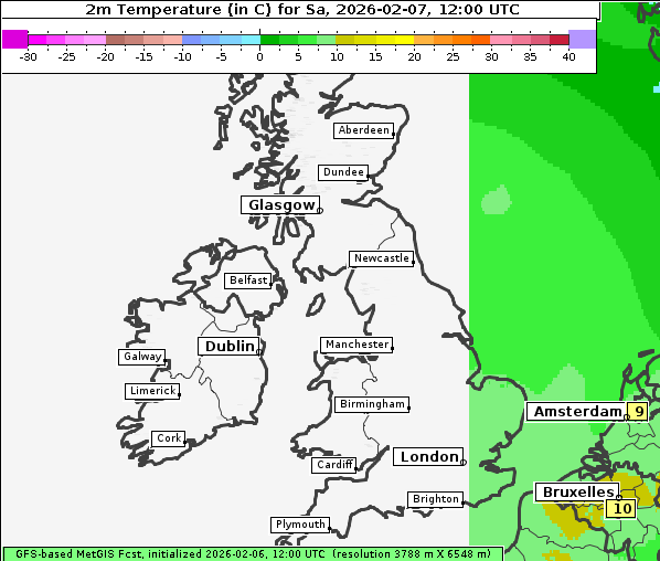 Temperatur, 7. 2. 2026