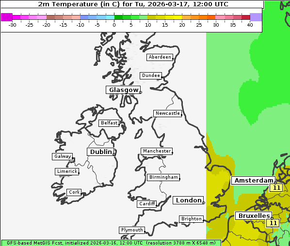 Temperatur, 17. 3. 2026