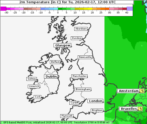 Temperatur, 17. 2. 2026