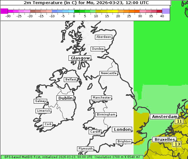 Temperatur, 23. 3. 2026