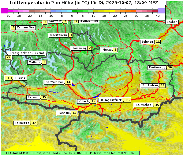 Temperatur, 7. 10. 2025