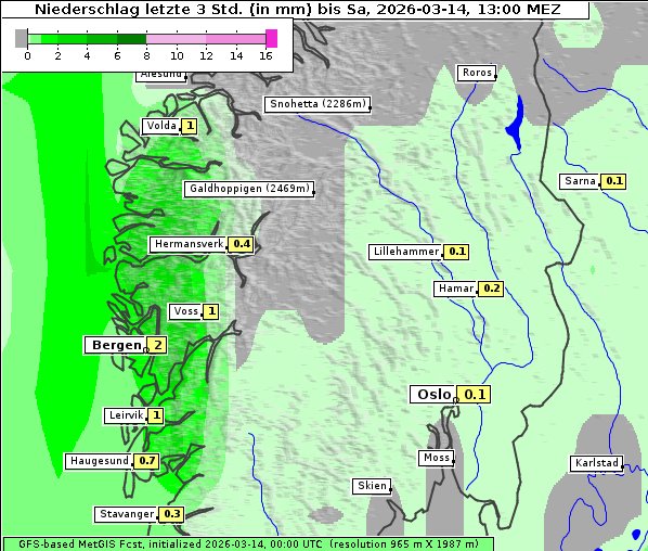 Niederschlag, 14. 3. 2026