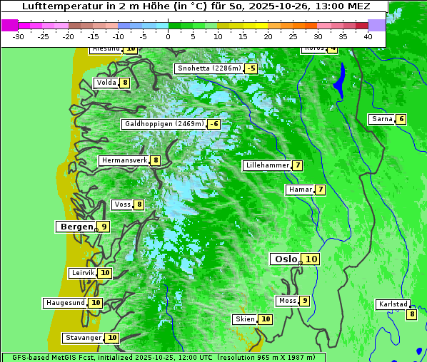 Temperatur, 26. 10. 2025