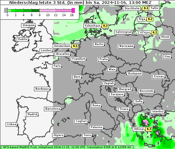 Niederschlag, 16. 11. 2024