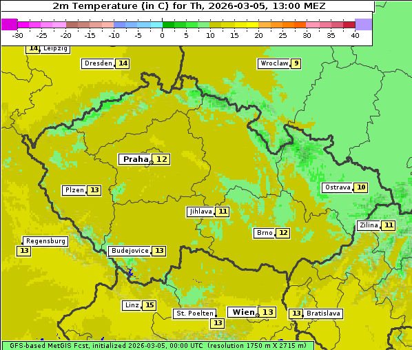 Temperatur, 5. 3. 2026