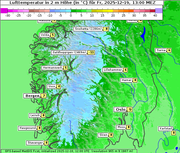 Temperatur, 19. 12. 2025