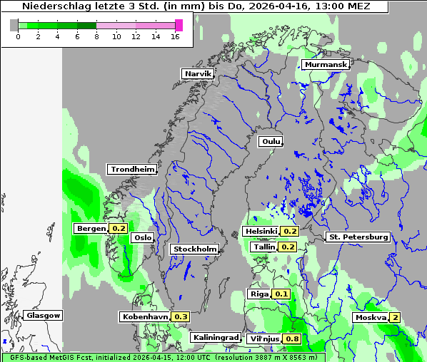 Niederschlag, 16. 4. 2026