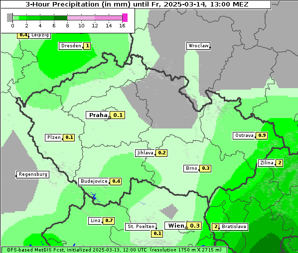 Niederschlag, 14. 3. 2025