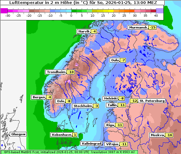 Temperatur, 25. 1. 2026