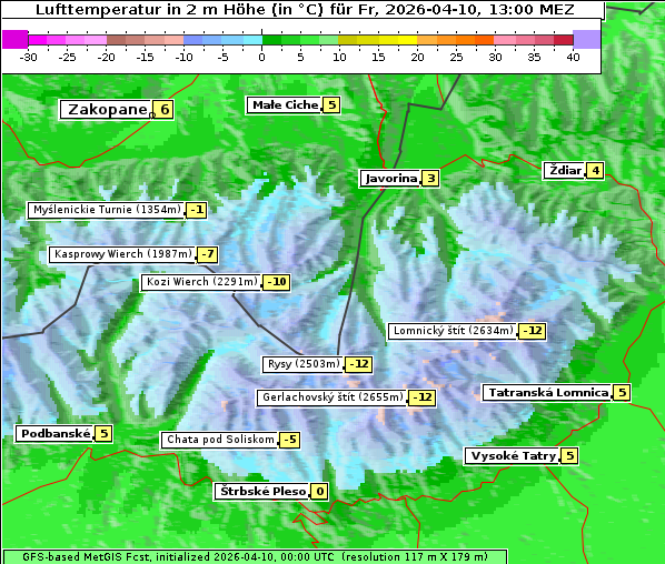 Temperatur, 10. 4. 2026