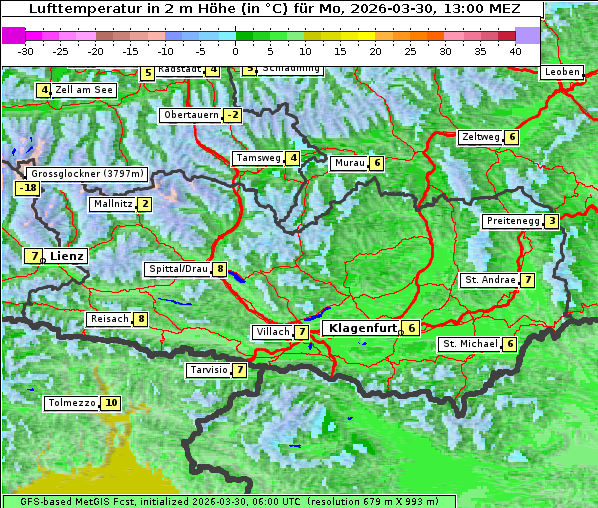 Temperatur, 30. 3. 2026