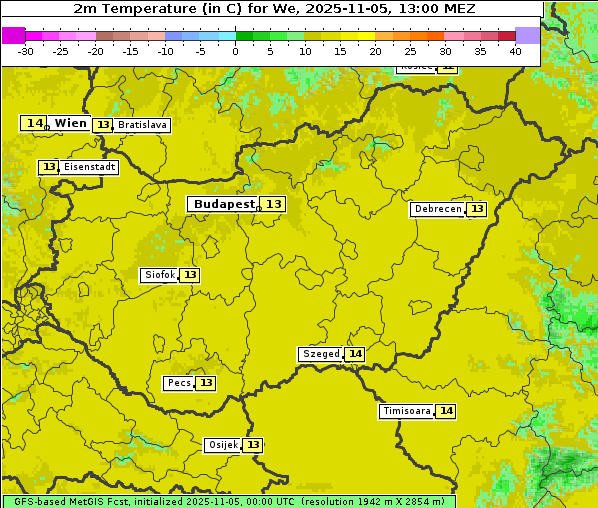 Temperatur, 5. 11. 2025