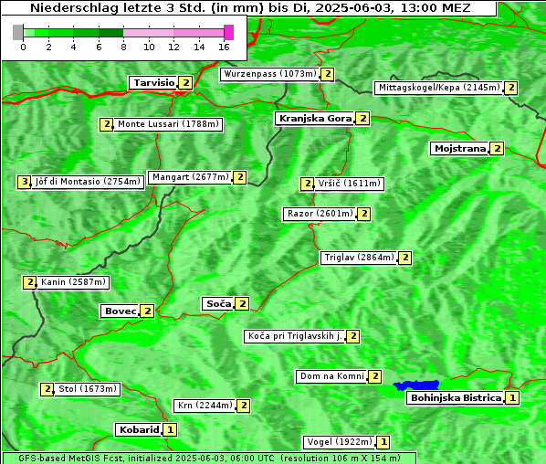 Niederschlag, 3. 6. 2025