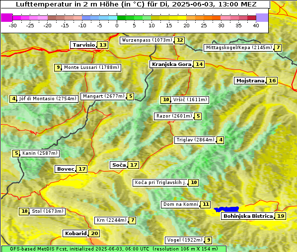 Temperatur, 3. 6. 2025