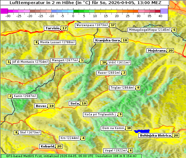 Temperatur, 5. 4. 2026