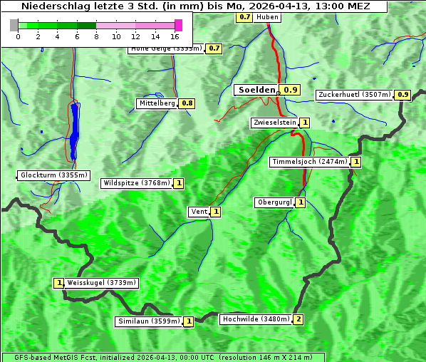 Niederschlag, 13. 4. 2026