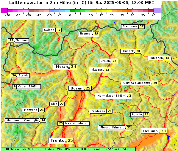 Temperatur, 6. 9. 2025