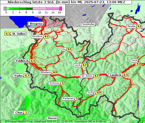 Niederschlag, 23. 7. 2025