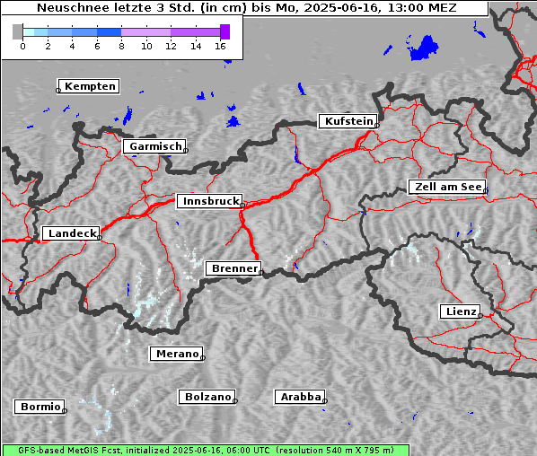 Neuschnee, 16. 6. 2025