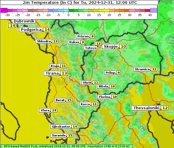 Temperatur, 31. 12. 2024