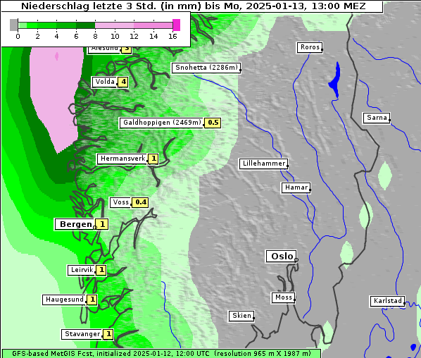 Niederschlag, 13. 1. 2025