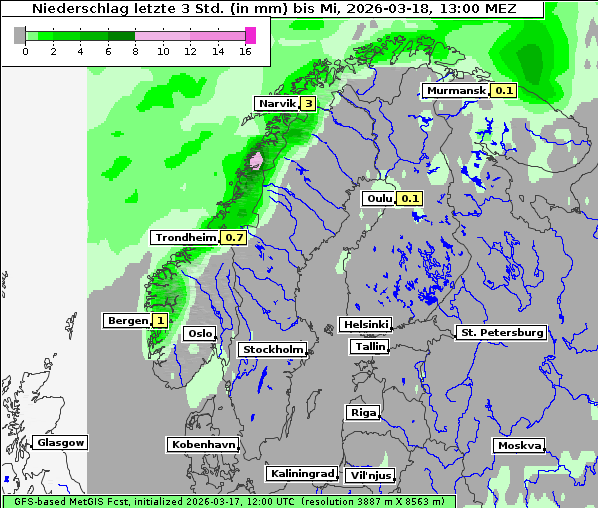 Niederschlag, 18. 3. 2026